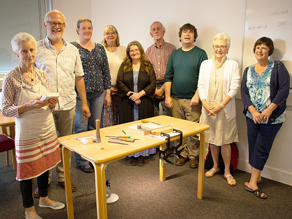BSS students enjoying Mick Oakey's workshop on Ancient Egyptian stone carving